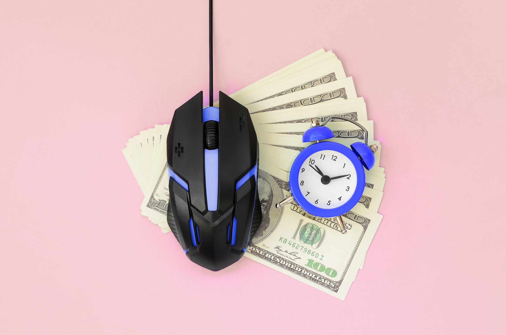 Pay per click and autoclicker concept. Earnings on the Internet